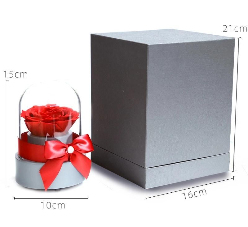 Factory Supplier Preserved Roses Music Box Christmas Flower Gift