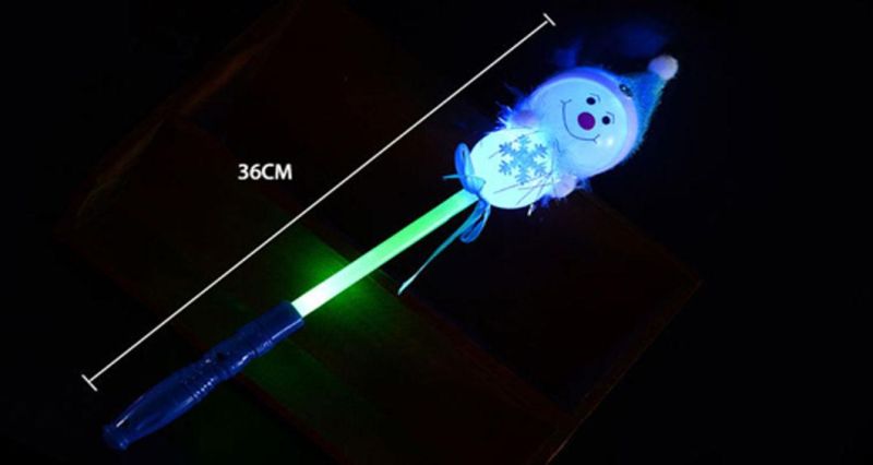 Christmas LED Light up Sticks Snowman Flashing Wand Luminous Toys