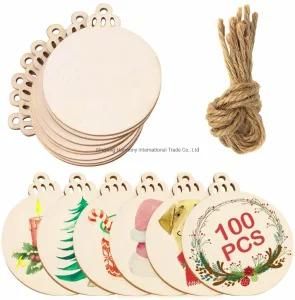 Funny DIY Laser Cut Unfinished Wooden Ornaments for Christmas Gift Ashome Decoration