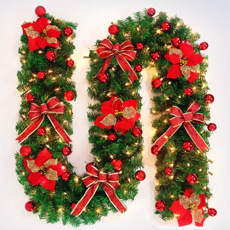 Christmas Decoration Long Green Canes with LED Lighting Christmas Wreath Light Decorative Walking Canes