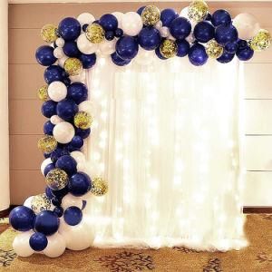 Amazon Balloon Garland Arch Bridge Night Blue White Balloon Party Background