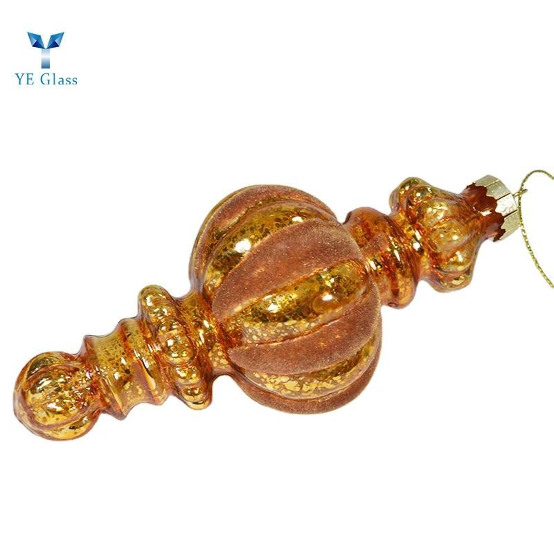 Customized Golden Borosiilicate Hanging Glass Ornament Balls for Decoration