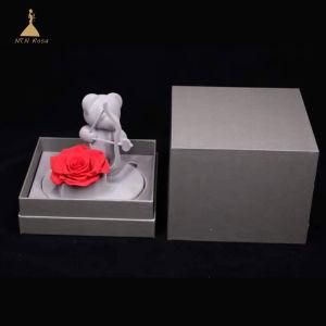 2018 Most Romantic Gift Preserved Single Rose Bear to Your Loved One