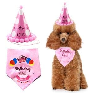 Pet Crown and Scarf Puppy Hat Birthday Hat Party Costume Decoration