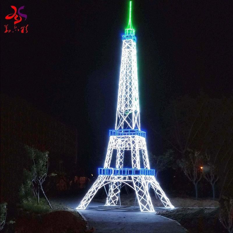 Giant Square Commercial Decoration Eiffel Tower 3D Lighting Light