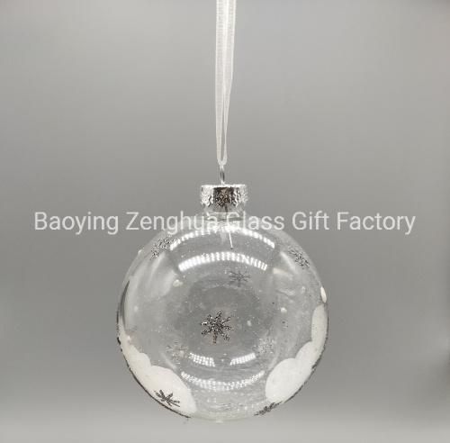 High Quality White Christmas Glass Ball for Christmas Tree Decoration