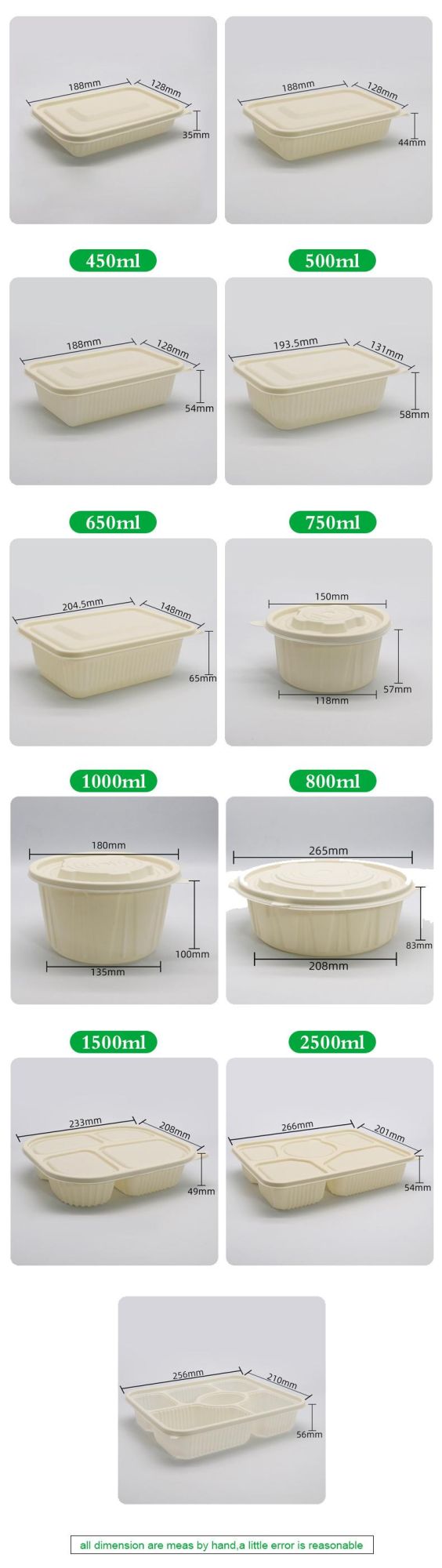 Professional Supplier Wholesale Custom Logo 100% Biodegradable Disposable Tableware