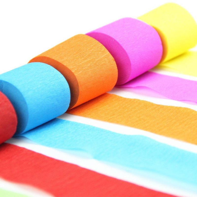 Hot Sale Patterned Crepe Paper, Rainbow Crepe Paper Streamer, Colorful DIY Party Rainbow Crepe Paper Streamers