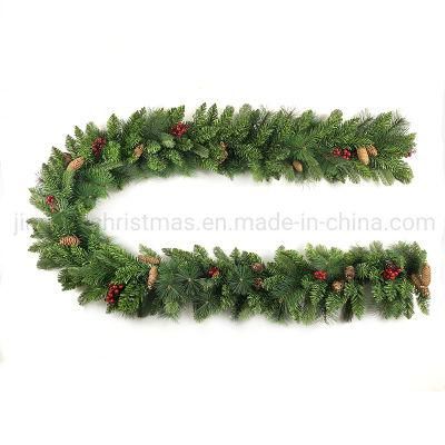 Artificial Mixed Christmas Garland with Red Berries and Pinecones