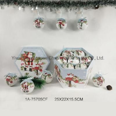 75mm Christmas Paper Wrapped Polyfoam Ball Tree Hanging Balls