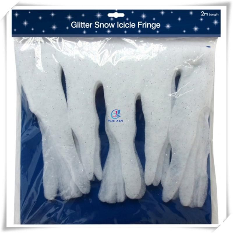 Polyester Glitter Icicles Fringe Border for Christmas Decoration