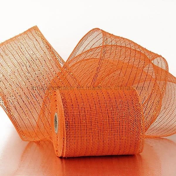 Metallic Thread 6′′ Deco Mesh Ribbons for Gift Packaging