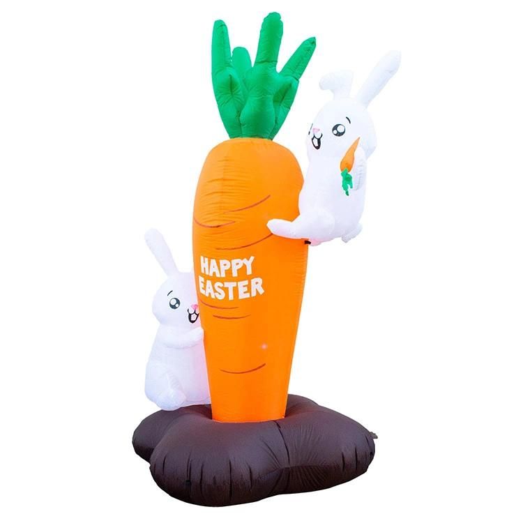 Lovely Inflatable PVC Rabbit Rabbit Easter Bunny with Carrot