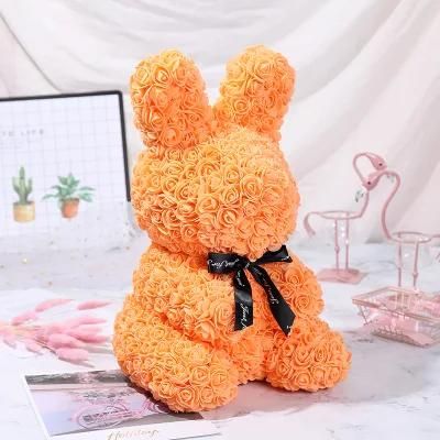 Hot Sale 45cm PE Foam Flower Artificial Rose Rabbit for Valentine&prime;s Day Gift