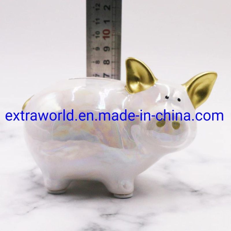 Customized Pig Shape Ceramic Money Box Piggy Bank for Gift