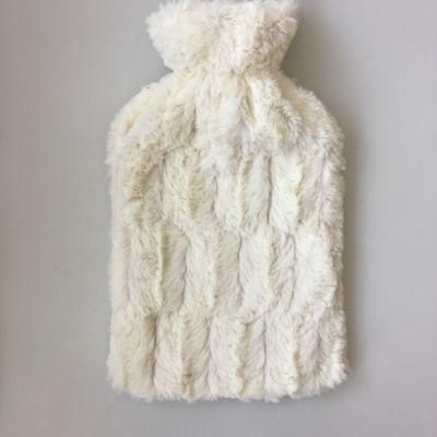 Pure White Colour Plush Rabbit Fur Cover for Rubber Bag