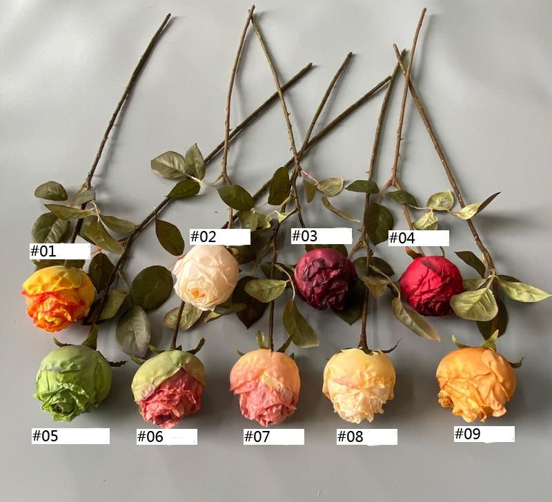 Manufacturers Provide Artificial Single Stem Rose Flower for Home Decor