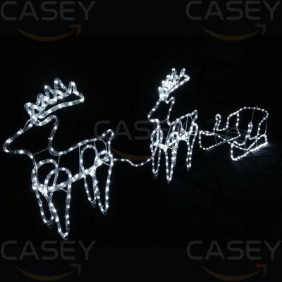 3D Outdoor Christmas Decoration Reindeer Motif Light with Rope light Tfor Your Garden Park Decoration