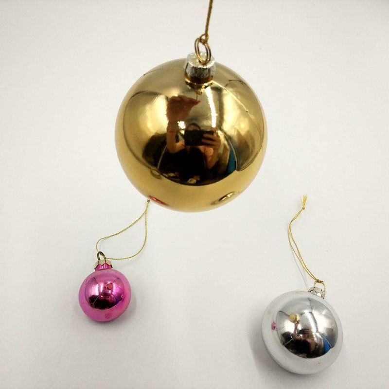 4cm 6cm 8cm Custom Logo Christmas Tree Hanging Ball Ornaments Printable Plastic Christmas Decoration Ball