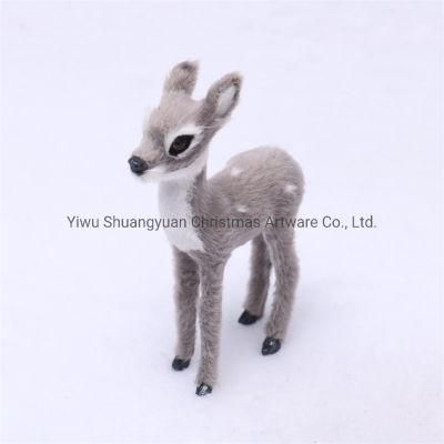 Real Looking Deer Hanging Toy Miniature Arts Fur Reindeer Animals