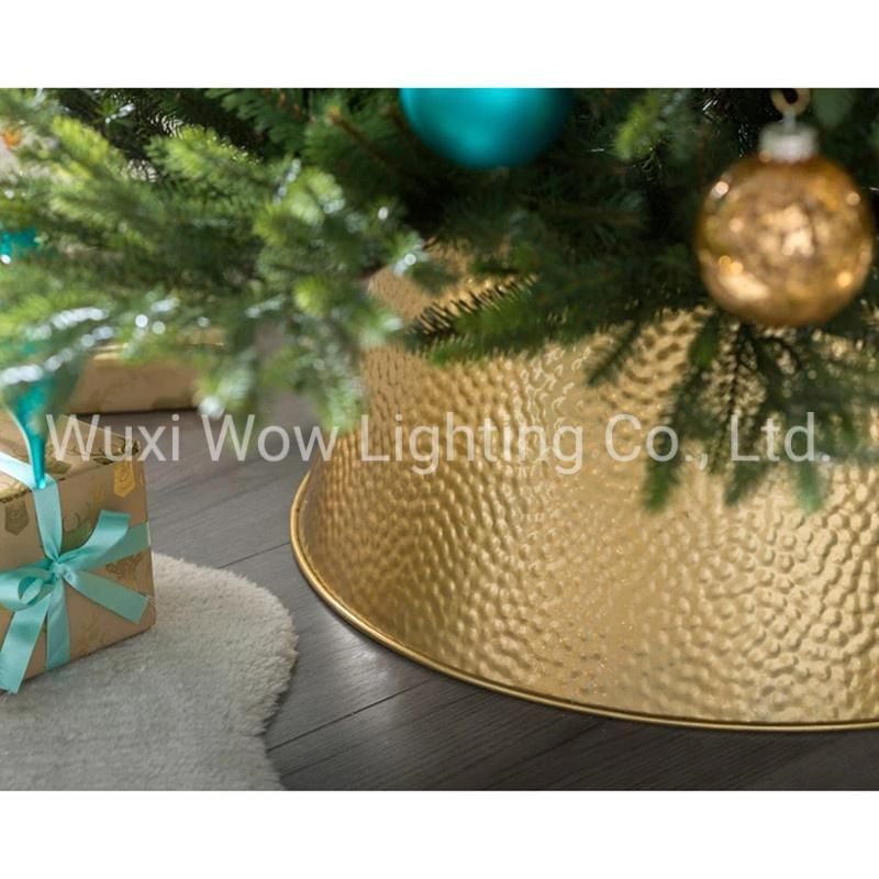 Metal Tin Christmas Tree Collar - Silver/Gold