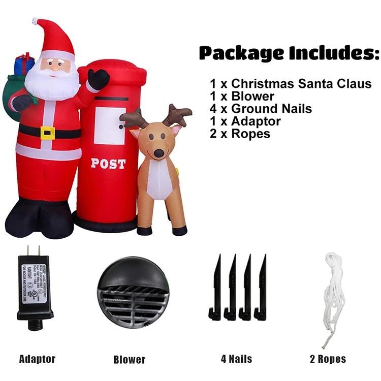 Polyester Christmas Inflatables Santa Claus Christmas Inflatable Santa Claus