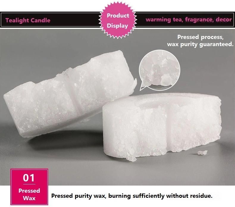 8 Hours Unscent White Cheap Mini Paraffin Tealight Candles for Wedding