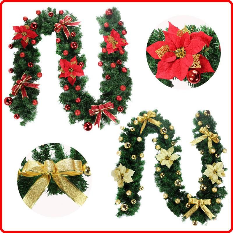 Christmas Ornaments Corned Rattan Garlands for Mall Window Christmas Decoration Display Settings