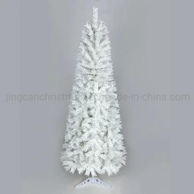 Artificial Dense White PVC Slim Christmas Tree