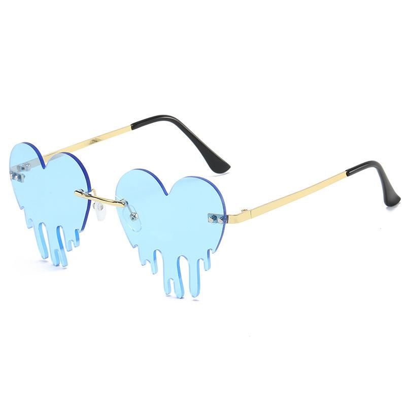 Superstarer Hearts Glasses Sunglasses 2020 Fire Dripping Diamond PC Frame Transparent Color Fashion Sunglasses Womens