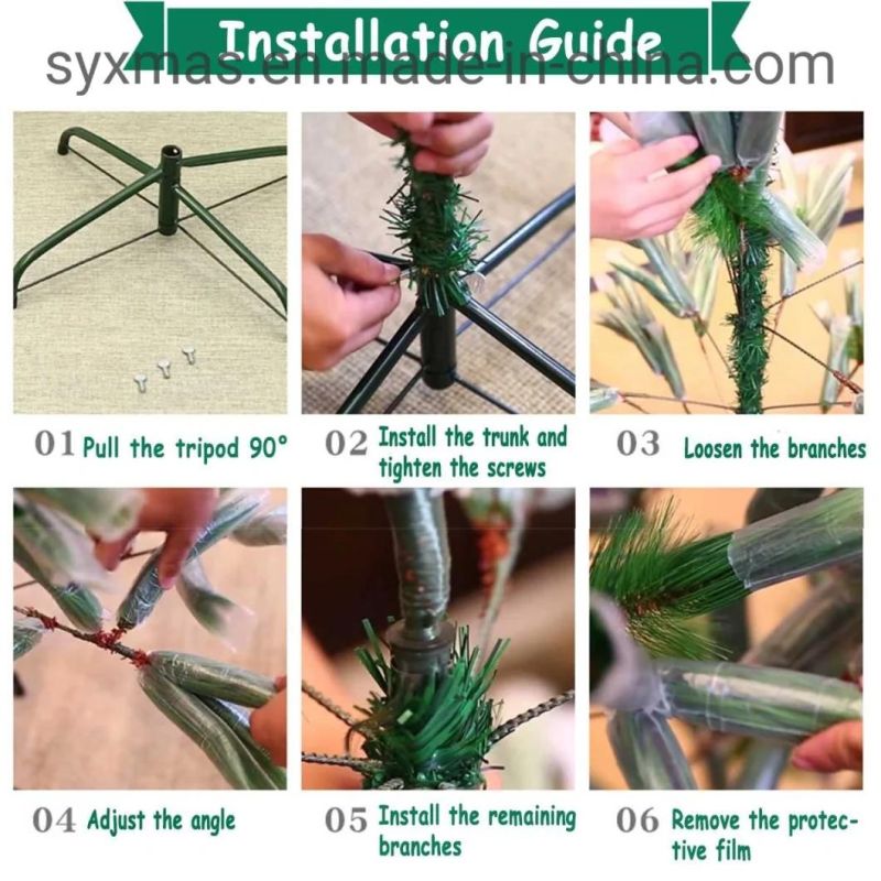 Green PVC & PE Mixed Christmas Tree for Decoration
