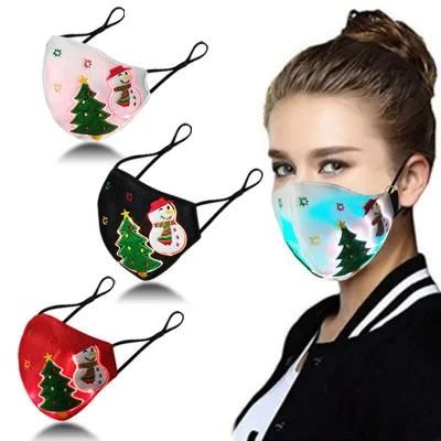 Washable Reusable LED Glowing Christmas Face Mask Halloween Face Mask