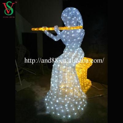 Outdoor Sculpture Angel Motif Light