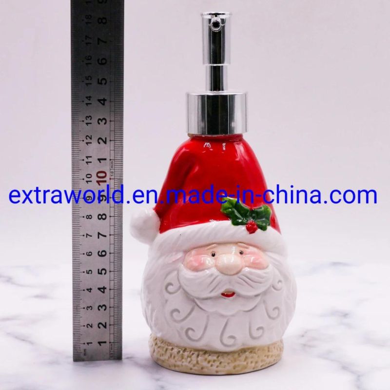 Christmas Santa Claus Soap Dispenser Ceramic Finishing Bathroom Accessories