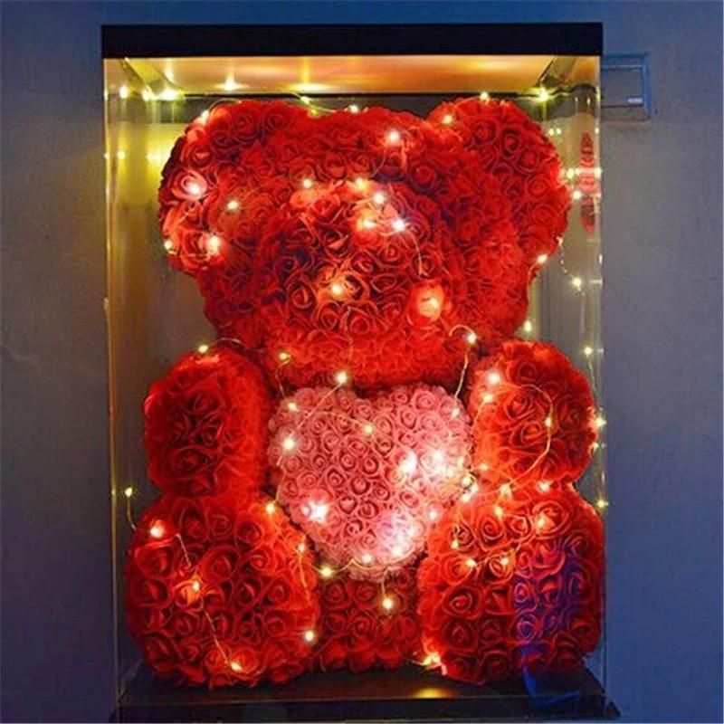 25cm Heart Bear Wedding Party Decoration Valentine Girlfriend Anniversary Gift Foam Flower Teddy Bear Rose Bear