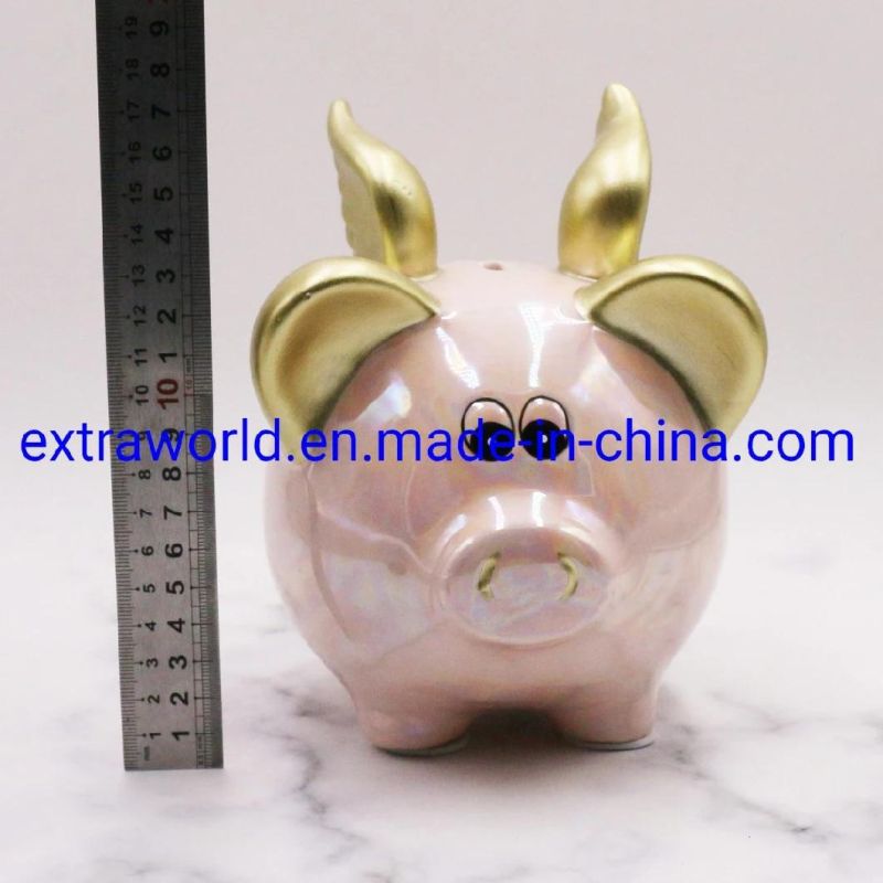 Custom Logo Figure Design Ceramic Money Saving Box Piggy Bank