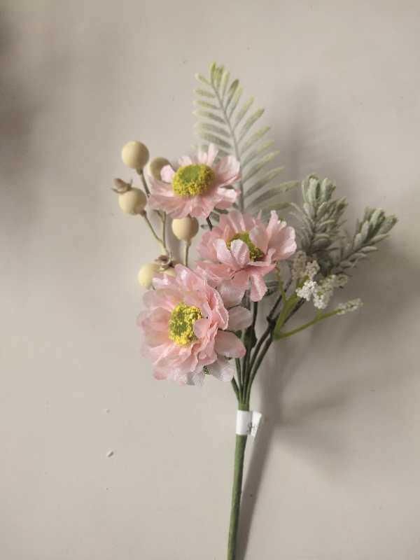 Silk Artificial Flowers Christmas Picks Single Rose Stem Floral Ornament for Xmas Decoration