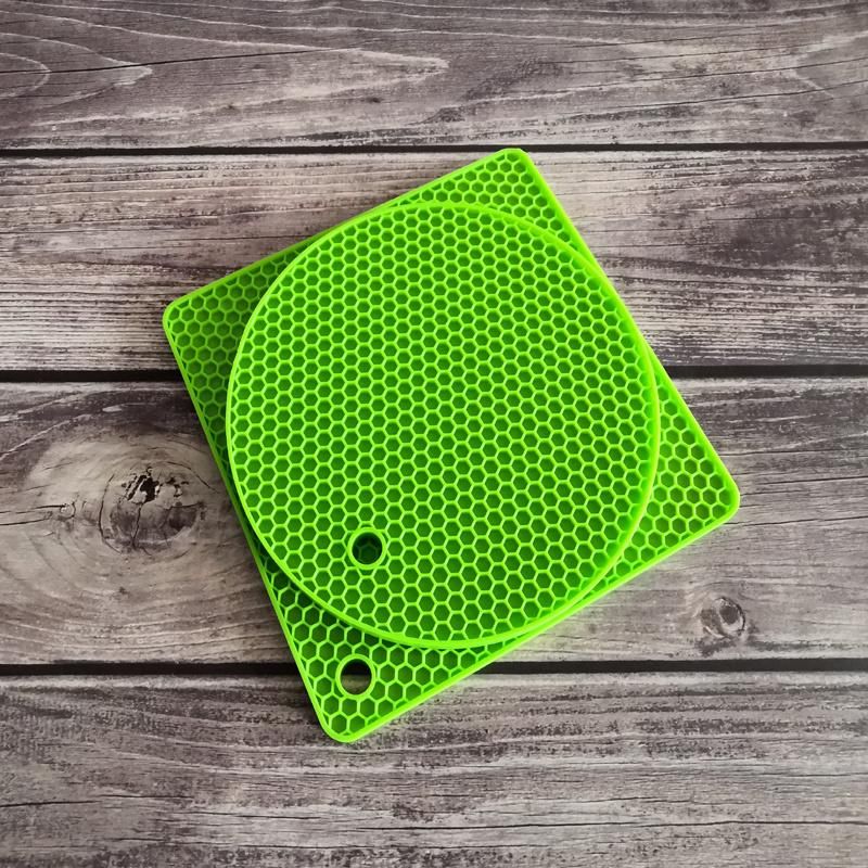 Square Coaster Silicone Trivet, Honeycomb Silicone Trivet Mat Non Slip Heat Resistant Square Silicone Pot Holder