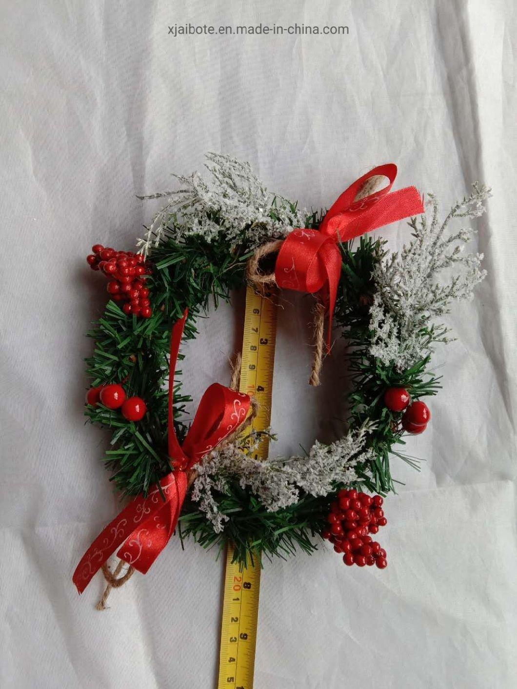 Christmas Wreath Artificial Flower Christmas Ornaments Pendant Garland Christmas Decorations for Home Navidad 2020 New Year Gift