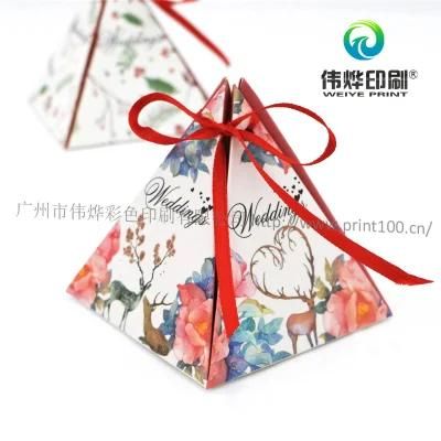 DIY Candy Box Wedding Triangle Ribbon Paper Printing Packaging Box
