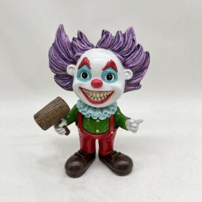 Customized Polyresin Spooky Scary Clown Figurine Decoration and Gift for Halloween Holiday