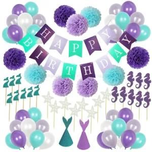 Umiss Paper Tissue POM Poms Birthday Mermaid Party Decoration