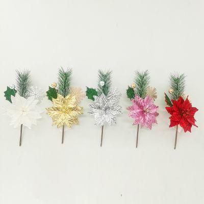 Wholesale Artificial Flowers Picks for Christmas Decoration Xmas Ornaments