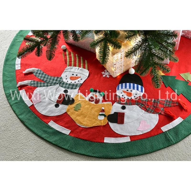 Snowman Family Christmas Tree Skirt Decoration, 120 Cm - Large, Multi-Colour