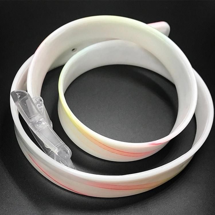 Custom Fashionable Adjustable USB Rechargeable LED Silicone Waist Belt