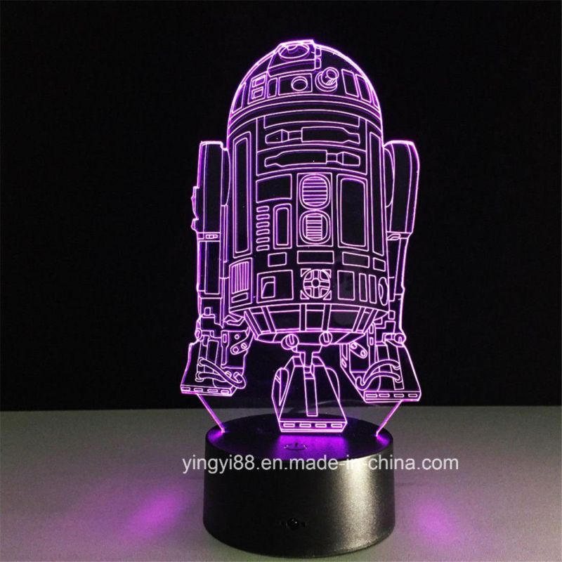 Newest Star Wars 3D Illusion Night Light Color Change Touch Switch Table Desk Lamp
