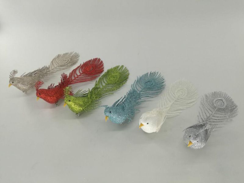 Newest Design Decorative Foam Bird with Clip for Christmas Tree Decorations