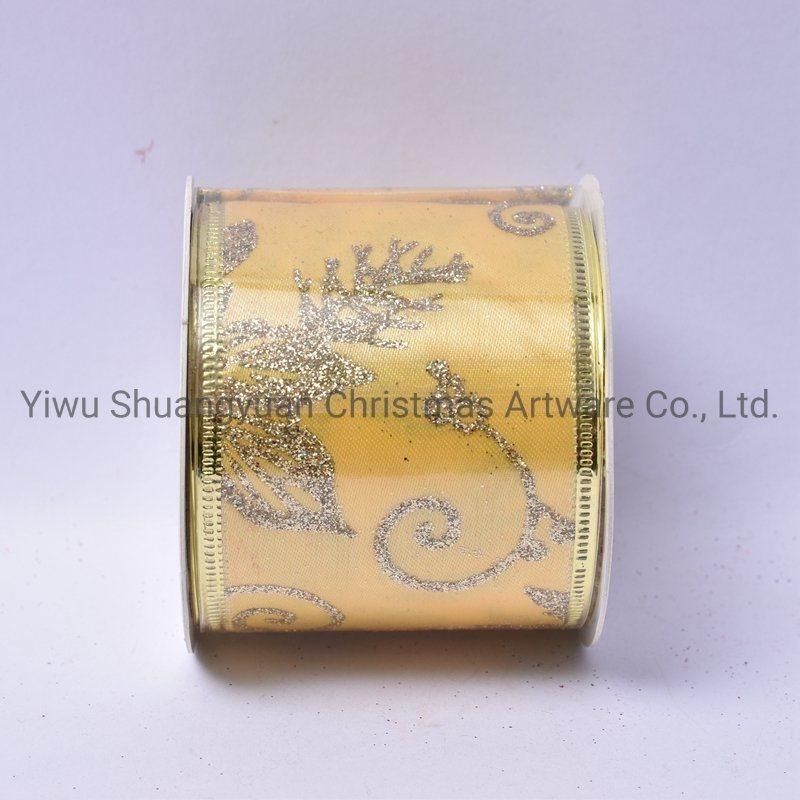 Christmas Ribbon Decor for Holiday Wedding Party Decoration Supplies Hook Ornament Craft Gifts