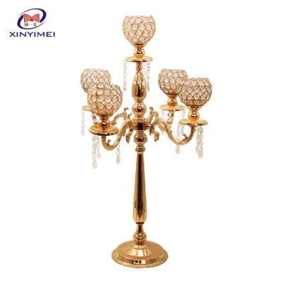 Wedding Accessories Decoration Tall Table Centerpiece 5 Arm Crystal Candelabra