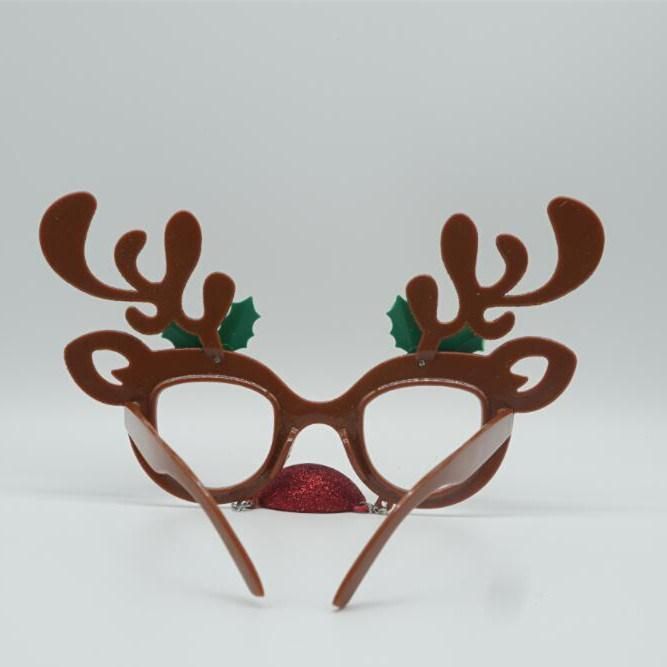 Christmas Cute Pair of Glasses Antlers Funny Holiday Gift Party Supply Glasses